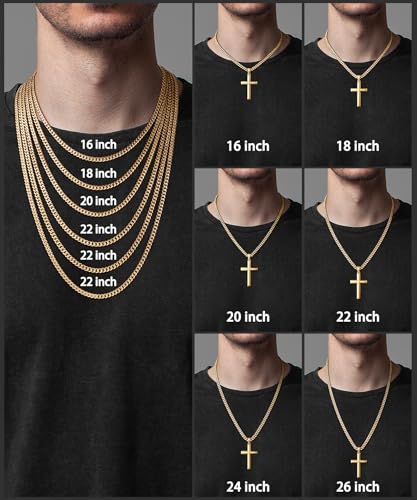 Fasongo 18K Plated Gold Big Cross Necklace for Men Women - image 6