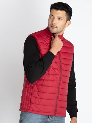 Image of Status Quo Mens Quilted High Neck Sleeveless Jacket