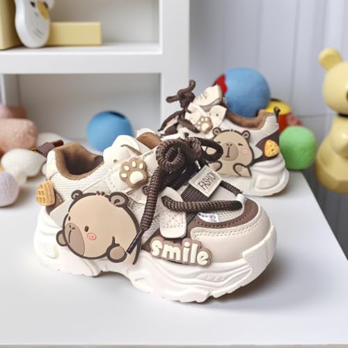 Kids Cute Chunky Sneakers, Y2K Cartoon Capybara Shoes Kawaii Smile Patch Boys Girls Casual Sports Soft Sole Anti Slip4