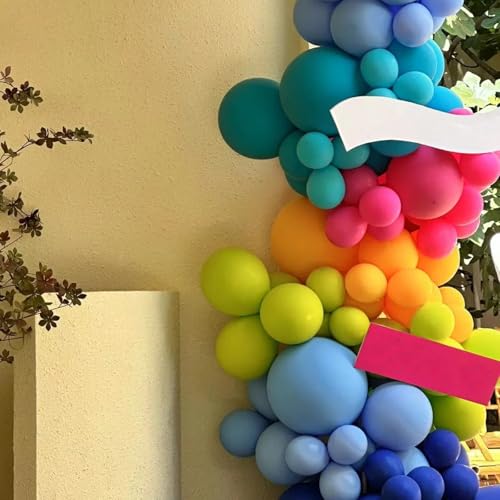 Image of Voircoloria Balloons, 66pack 12inch Assorted Color Rainbow Latex Party Balloons for Wedding, Birthday, Graduation, Bridal Shower, Baby Shower, Gender Reveal, Anniversary Party Decorations
