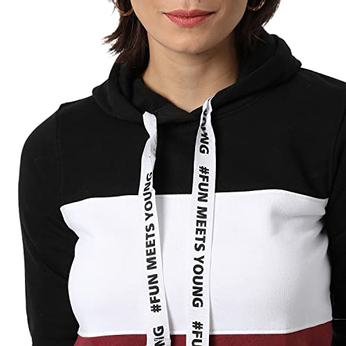 Image of Campus Sutra Women's Cotton High Neck Sweatshirt