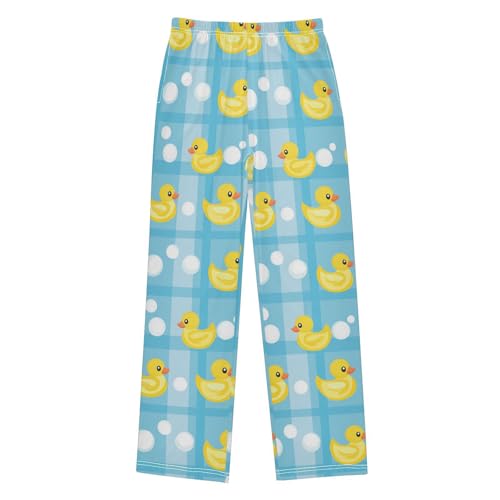 Rubber Ducks Blue Boys Pants Girl Sleep Pants Long Trousers Elastic Waist Lounge Bottoms S