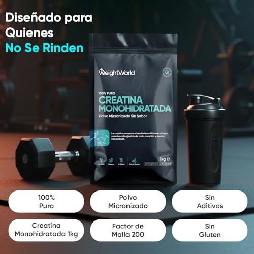 Miniatura 2 de Creatina Monohidratada En Polvo 1kg 1000g Para 330 Días - 100 Puro, Factor De Malla 200, 100 Monohidrato De Creatina Micronizada - Sin Sabor, Vegana, Sin Estearato De Magnesio, Cuchara Incluida