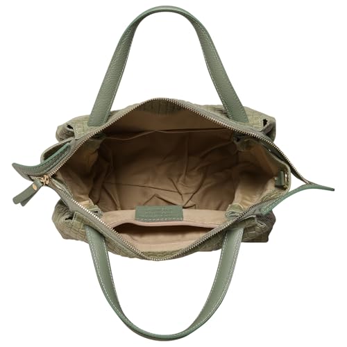 Sac à main en cuir vert clair OTT856HL2 compact et spacieux - 4