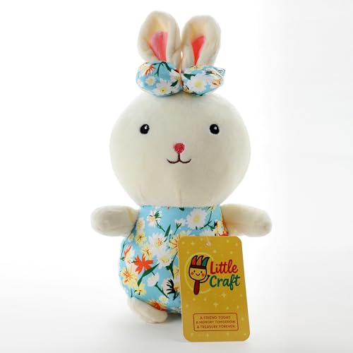 Image of Beige Bow Bunny Ultra-Soft Plush Toy 28CM for Kids | Cute Stuffed Bunny Soft Toy | Hug-Friendly Plush Rabbit for Babies Toddlers & Children | Soft Fabric | Safe Lightweight Washable