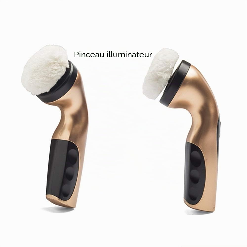 QFFL Brosse À Chaussure Électrique Doré, 5 Têtes de Brosse, Microfibre, Douce, Pour Chaussures, 1 Unité