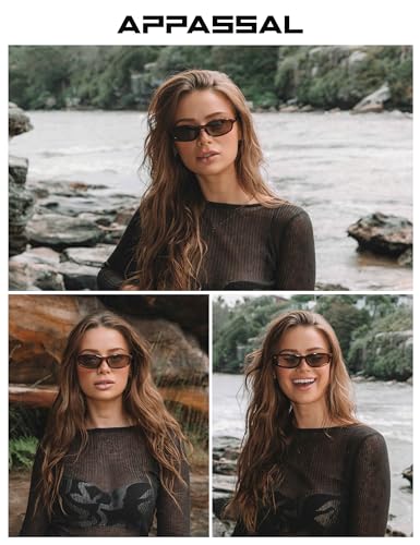 Retro Small Cat eye Sunglasses for Women Rectangle Oval Men Vintage 90s Narrow Skinny Glasses AP37323