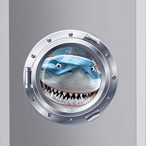 Witkey 3D View Ocean Paradise Series Removable Vinyl Wall Sticker Mural Decal Art Décor (Big Shark)