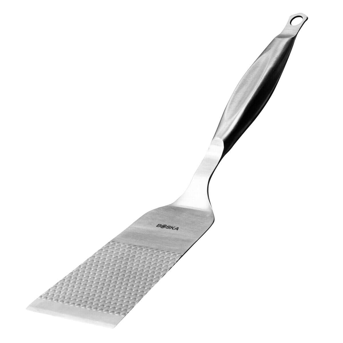 Boska Burger & Veggie BBQ Tools Monaco+ / 2 akcesoria do grilla/100% stal nierdzewna/zestaw prezentowy/do grillowania i kuchni, struktura rombowa, ekstra przyczepność, możliwość mycia w zmywarce, sprawdzony przez ekspertów