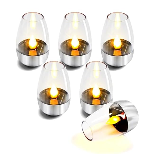 ISUNMEA Flameless Candles 6 Pack Tea Lights