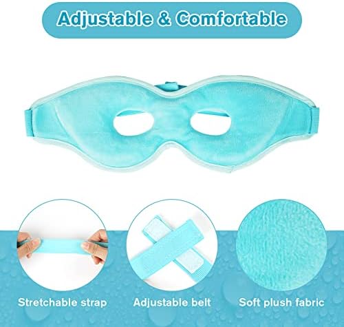 ACWOO Cooling Eye Mask, Cooling Gel Beads Eye Mask for Puffy Eyes, Reusable Hot Cold Therapy Gel Eye Mask for Migraine Relief, Headache, Dark Circles, Dry Eyes, Swollen Eyes, Sinus Pain