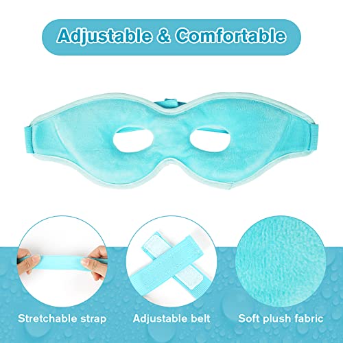 ACWOO Augenmaske Kühlend Kühlbrille, Cooling Eye Mask für Heiße Kältetherapie Geschwollene und Müde Augen, Augenringe, Migräne(A-Blau)