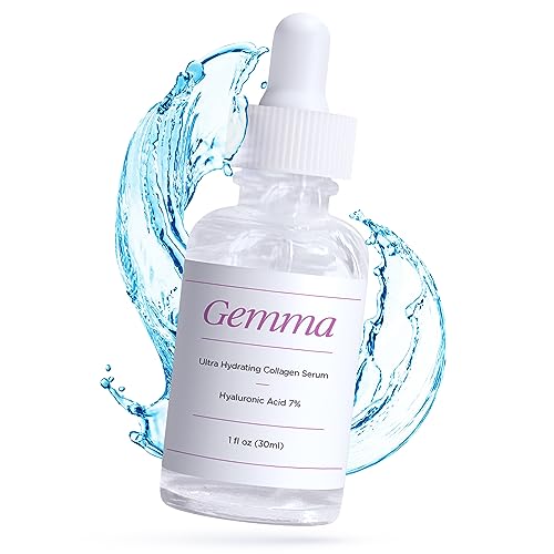 Gemma Ultra Hydrating Collagen Serum - Moisturizing and Hydrating Face Serum with Hyaluronic Acid - 1 fl oz Face Serum