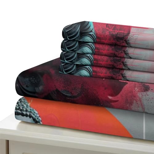 Housse de couette Bouddha 3D avec finitions soignées en microfibre