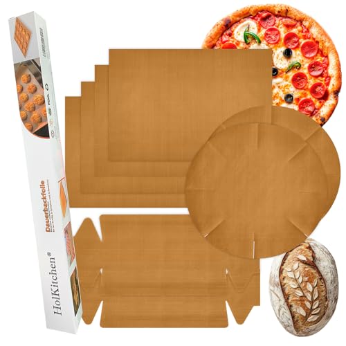 Papier Cuisson Réutilisable (Lot de 8) - Feuille de Cuisson Permanente Antiadhésive - Moule à Cake, Moule à Charnière - Résistant à la Chaleur,...