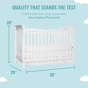 Violet 7 in 1 convertible life style crib in white greenguard gold certified 4 mattress height settings made of sustainable new zealand pinewood  urban country home decor
