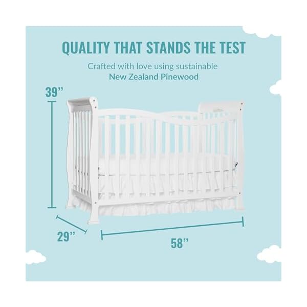 Violet 7 in 1 convertible life style crib in white greenguard gold certified 4 mattress height settings made of sustainable new zealand pinewood  urban country home decor