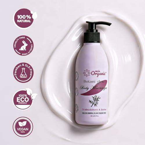 Image of Botani Glow Herbal Moisturizer - With Seabuckthorn, Amla, Tulsi, Green Tea, Aloe Vera, Jojoba & Almond Oil | Deep Hydration, Skin Regeneration, Glow & Nourishment | For All Skin Types | 250 ML