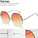 The Fresh Fashion Designer Huge Hexagon Metal frame Ocean Colored Lens Sunglasses Gift Box (Gold, Orange/Yellow)