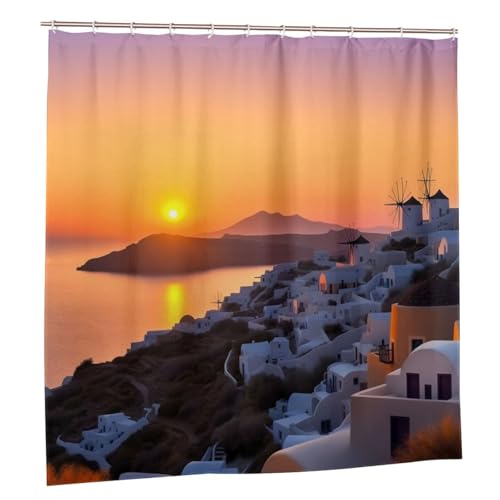Rideau de douche imperméable et résistant anti-moisissure lavable motif Grèce - 3