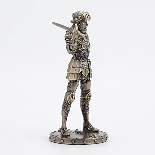 Estatua decorativa Steampunk mujer caballero en resina bronceada 24 cm miniatura 6