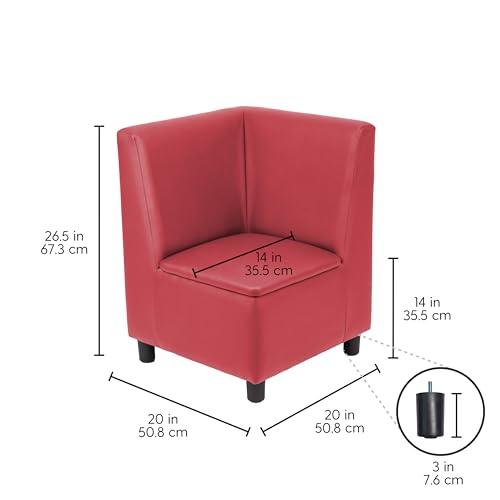 Image of FDP Kid Comfort Collective Modular Corner Armless Chair - Red