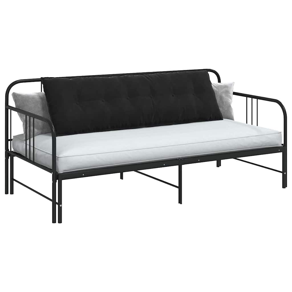 Coussin de dos noir 160 x 50 cm oreiller de soutien grand format salon