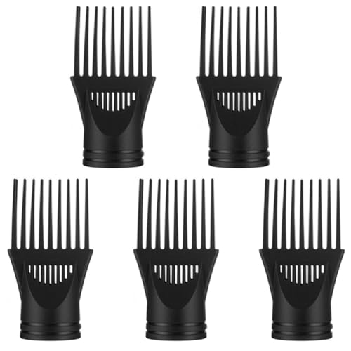 FRCOLOR 5pcs Hair Dryer Nozzle Comb Attachment for Blow Dryers Reduces Frizz Shine Design for Professional Styling for All Hair Types