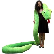 Big Plush American Made Giant Stuffed Snake 18 Feet Long Soft Green Serpent