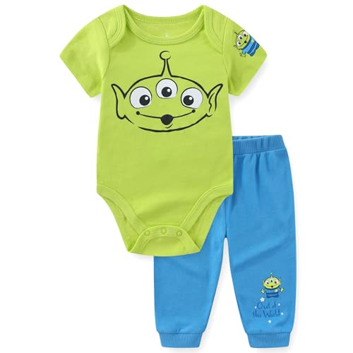 Disney Cars Toy Story Winnie the Pooh Stitch Monsters Inc. Baby Boys Bodysuit and Pants 2 Piece Set for Newborn Infant