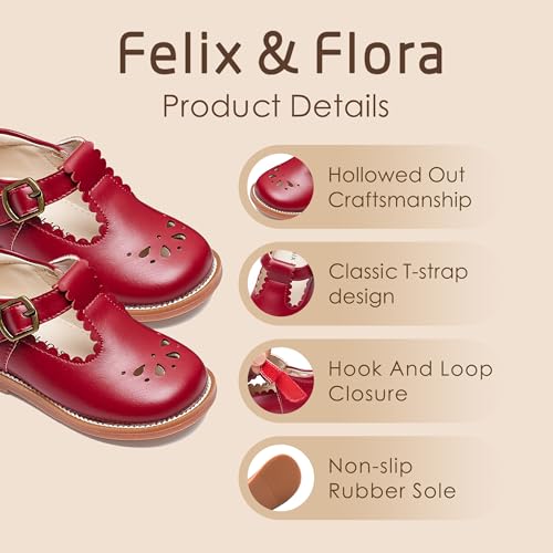 Image of Felix & Flora Toddler Little Girl Mary Jane Dress Shoes - Ballet Flats for Girl Party School Shoes