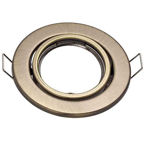 10x LED Cadre d'installation Tour 81x27mm Laiton Tôle d'acier Pivotable Spot GU10 MR16