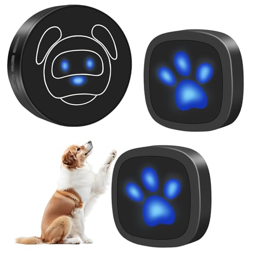 Whimsii Dog Doorbell, Wireless Ring Bell to Go Outside, IP55 Waterproof Buttons, 55 Melodies, 4 Volume Levels & 950ft Range (Black, 1 Reciever 2 Transmitter)