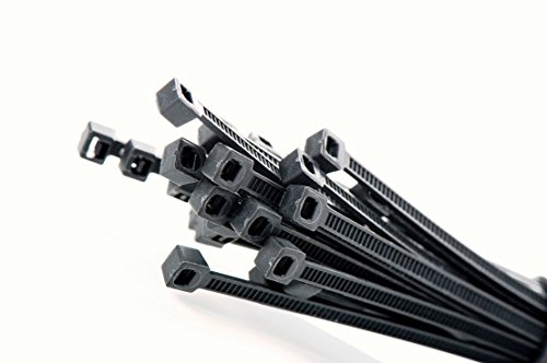 Image of All Trade Direct 100 X Black Cable Ties 200Mm X 4.8Mm Zip Tie Wraps Bases