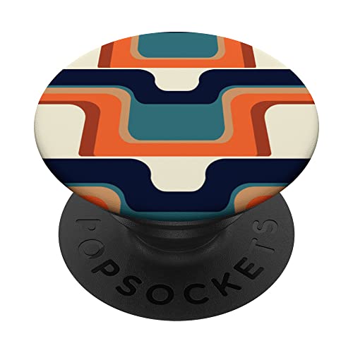 Mid-Century Modern Meets 1970s Blue Wave Case PopSockets mit austauschbarem PopGrip