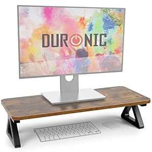 Duronic Monitor Stand Riser DM06-1 AO, Laptop/Screen Stand for Desktop, Support Shelf for a PC Computer Monitor, 10kg Capacity, 63cm x 30cm – Antique Oak Wood Effect