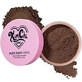 Kimchi Chic Beauty Puff Puff Pass Set and Bake Setting Powder for Makeup, Extra Fluffy Loose Face Powder Poof, Soft Natural Face Makeup for Uneven Skin Tone, 08 Chocolate