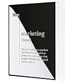 Marketing Definition Canvas Wall Art,Marketing Dictionary Poster,Advertising Office Wall Decor Modern Artwork Painting For Living Room Office Home Decoration 8''x12'' Framed