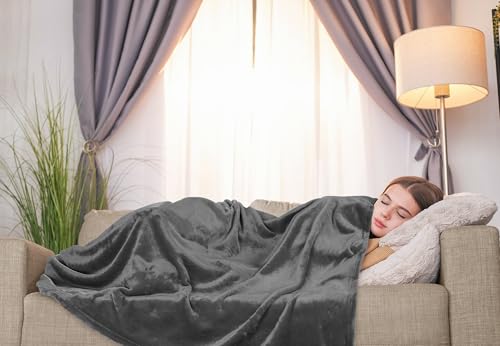 Image of Utopia Bedding Fleece Blanket Throw Size Grey 300GSM Luxury Anti-Static Fuzzy Soft Microfiber Blanket for Couch, Sofa and Bed (50x60 Inch)