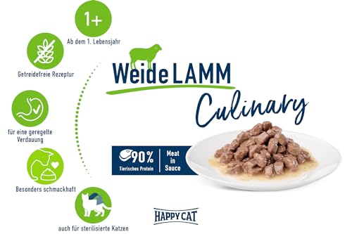 Happy Cat Culinary Meat in Sauce Weide Lamm Pouch 85 g