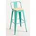 Regalos Miguel - Taburetes Altos - Taburete Torix Respaldo Madera Natural - Verde Menta - Envío Desde España