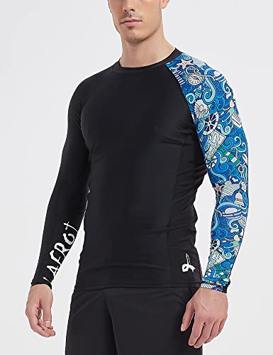 LAFROI Men's Long Sleeve UPF 50+ Baselayer Skins Performance Fit Compression Rash Guard-CLYYB