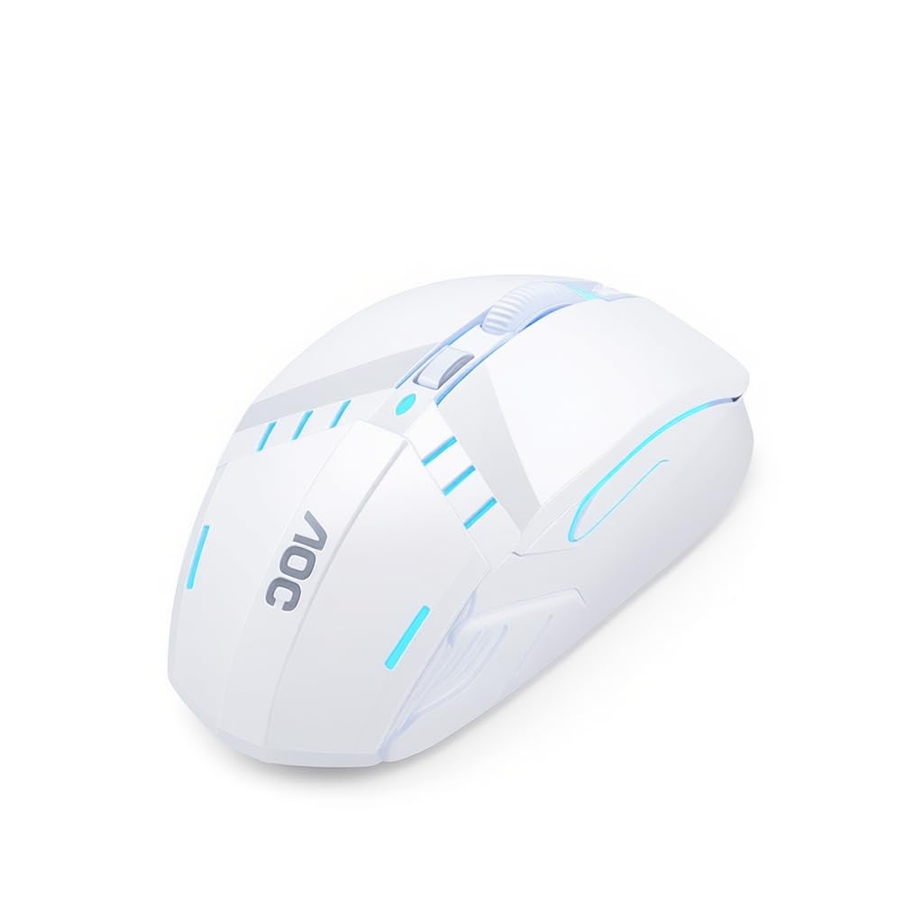 Wired USB Mouse | Glow White Ergonomic Design for Business, Office, Gaming, Home, and Laptop Use | Smooth Performance and Comfortable Grip