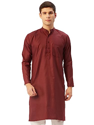 Image of Jompers Men's Cotton Regular Fit Solid Kurtas