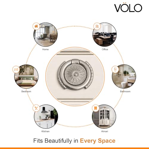 Image of VOLO 2 Pieces Cabinet Knob /Kadi | Pull Knobs for Drawers, Wardrobes & Cupboards | Ideal for Kitchen & Home | (Kadi-19) | (Silver, 2 Pieces)