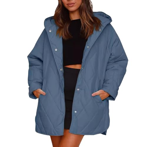 Manteau d'hiver tendance pour femme veste légère à capuche matelassée décontractée