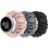 20mm 22mm Scrunchies Watch Bands, Cute Elastic Replacement Bands for Women with Quick Release Bar, F