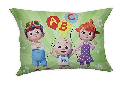 Cocomelon 4 Piece Toddler Bedding Set - Includes Quilted Comforter, Fitted Sheet, Top Sheet, And Pillow Case - Letters And Music Design #TOP4