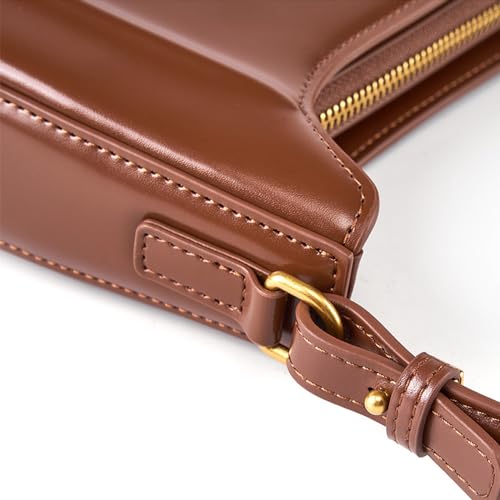 JIUFENG Cowhide Retro Saddle Purse Bag for Women, Womens Crossbody Handbag, Small Sleek Shoulder Bag3
