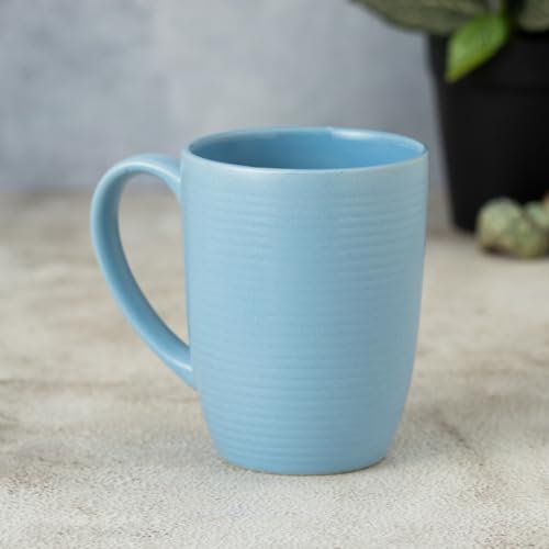 Image of Clay Craft Fine Ceramic Horizon Microwave Safe Coffee & Milk Mug, 360Ml, 1 Piece, Blue, Mug for Coffee, Ideal for Gifting, Perfect for Home & Office